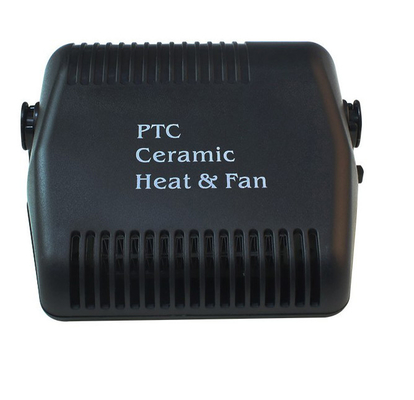 Black Fan Portable Car Heaters Bahan Plastik Dengan Saklar Dingin / Hangat