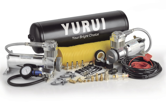 Harga yang bagus Kompresor Sistem Udara Onboard Baja Ganda Untuk Truk, Kompresor 12v Dengan Tangki on line