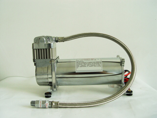 Harga yang bagus Kompresor Udara Mobil Chrome Tunggal 200PSI 12v, Suspensi Udara Untuk Truk on line