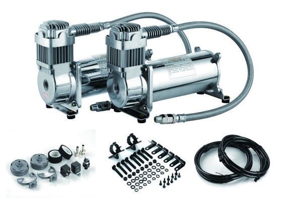 Harga yang bagus DUAL Pack Air Ride Suspension Compressor Untuk Truk, Kompresor Udara Tugas Berat on line