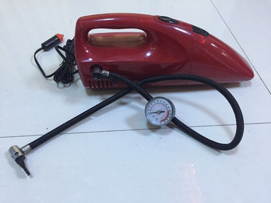 Harga yang bagus 2 In 1 DC 12V Merah Dan Kuning Fancy Portable Car Vacuum Cleaner Untuk Mobil Dengan Fungsi Inflasi on line