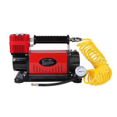Heavy Duty Metal DC12V Compressor Udara Mobil Dengan Pressure Gauge Ban Mobil Air Inflator Single Cylinder Air Compressor