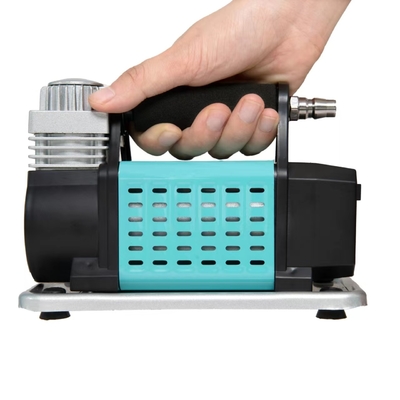 Single Cylinder DC12V Metal Portable Car Air Compressor Dengan Metal Pressure Gauge