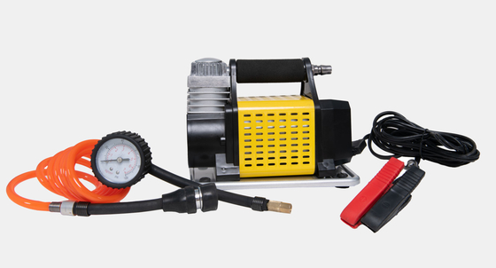 DC12V Metal Portable Ban Ban Mobil Inflator Dengan Metal Pressure Gauge Dan Selang