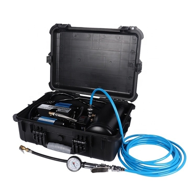 Heavy Duty Double Cylinder Mobil Air Compressor Untuk Ban Mobil Inflasi Dengan Kotak Plastik