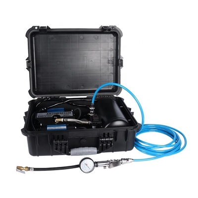 Heavy Duty Double Cylinder Mobil Air Compressor Untuk Ban Mobil Inflasi Dengan Kotak Plastik