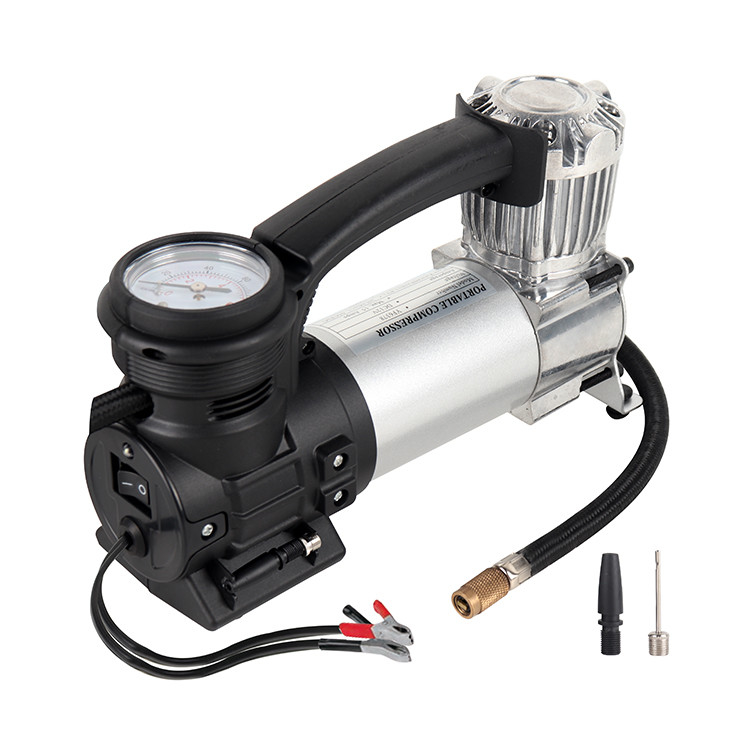 Metal Single Cylinder Untuk Off Road Truck 4x4 Tekanan Tinggi Perak Kompresor Udara Ban Mobil Inflators