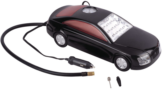 Harga yang bagus 3 in 1 Car Shape Fast Plastic Air Compressor DC12V Dengan Lampu LED Untuk Inflasi Ban on line