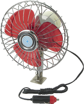 Harga yang bagus YF207B Red And Silver Chrome Car Cooling Fan12V / 24V Untuk Kendaraan on line
