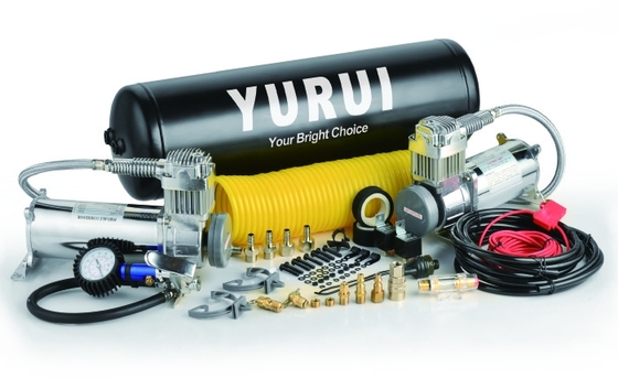 Heavy Duty Dual High Output Air Compressor Sistem Udara Dengan Tangki 2,5 Gallon Kompresor Udara 12v