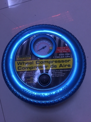 Harga yang bagus Royal Blue Tire Shaped Electric Car Tire Pump, Ban Kompresor Udara Dengan Selang 59cm on line