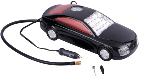 Harga yang bagus Mobil Berbentuk Mobil 12 Volt Air Pum 3 In 1 Dengan Baterai 4V 1.5Ah 150 PSI Dengan Multi Warna on line