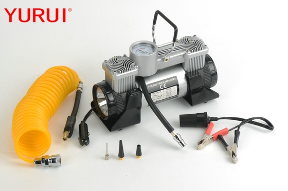 Harga yang bagus Pompa Udara Ban Mini Truck 12 Volt Dc Warna Silver Hitam 180w Dengan Lampu on line