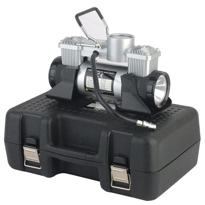 DC12v Double Cylinder Metal Ban Mobil Inflator Dengan Lampu LED Dan Kotak Alat